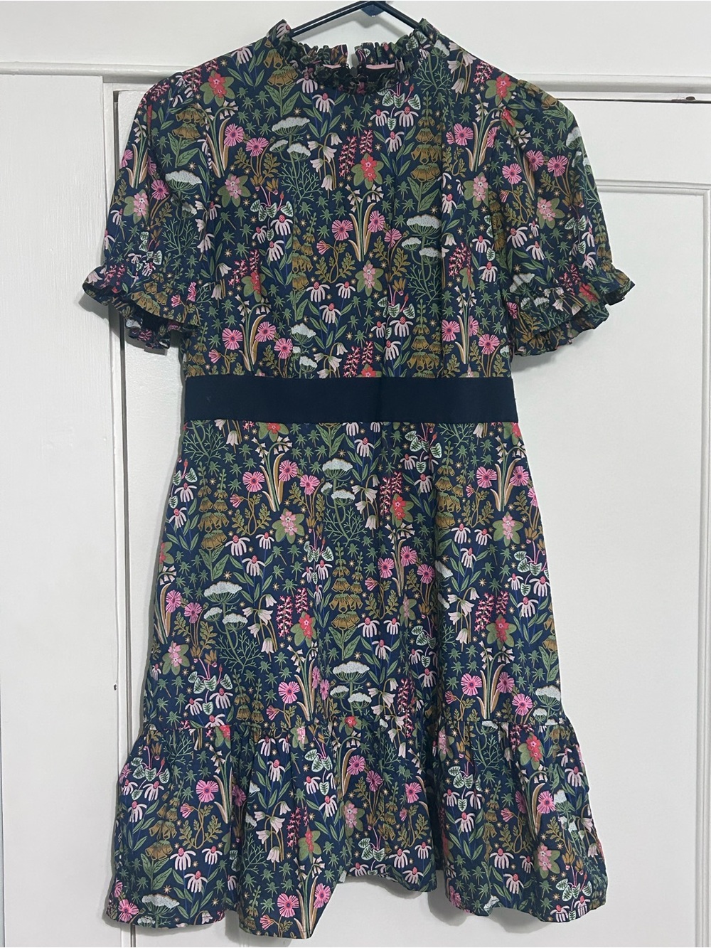 Boden Frill Neck Tiered Midi Dress Women’s 6P